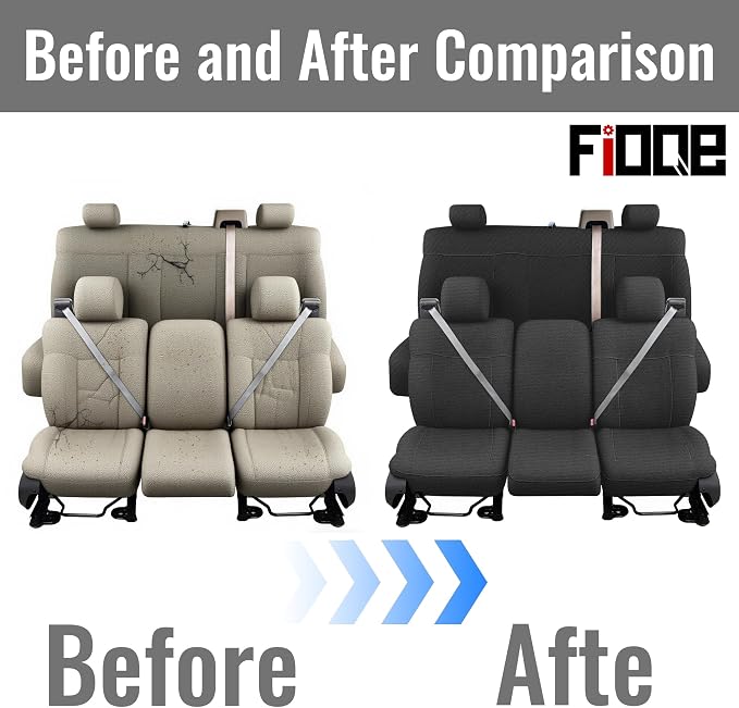 Heavy-Duty Knit Seat Covers for Ford F150 XLT Super Cab 2004 2005 2006 2007 2008 Front & Rear Bench Durable Fabric Protection-Black
