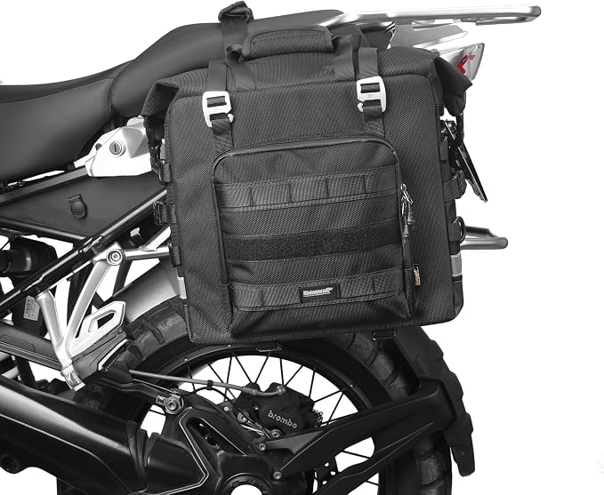 Waterproof Motorcycle Saddle bag Luggage Bag Quick Release Motorcycle Side Bag 25L Fits Most Adventure and Sports Bike Motorbike Racks (Black, 1 pcs)