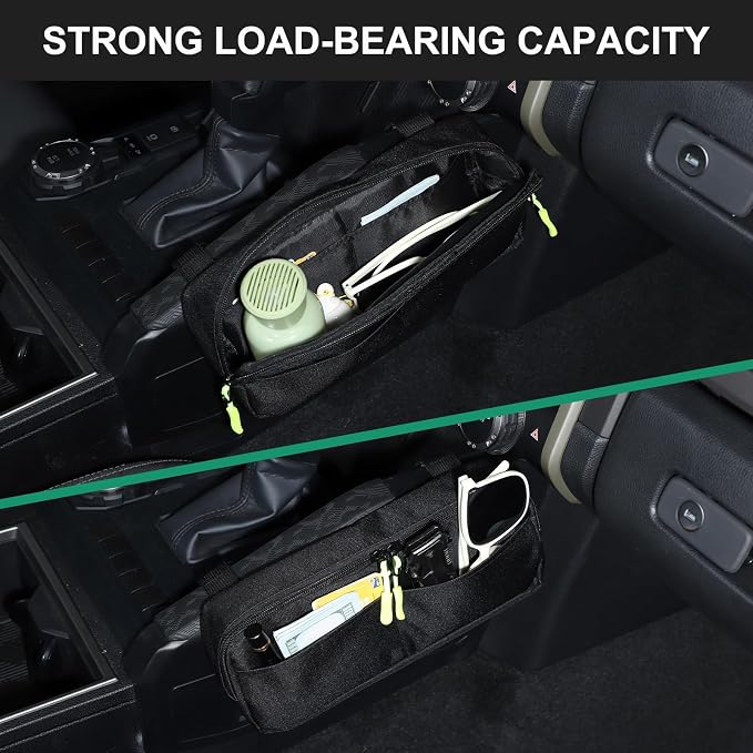 TOYCIDFG Gear Shift Side Hanging Storage Organizer Bag Compatible with Toyota Tacoma 2024 2025 2026, Car Interior Organizer Accessories
