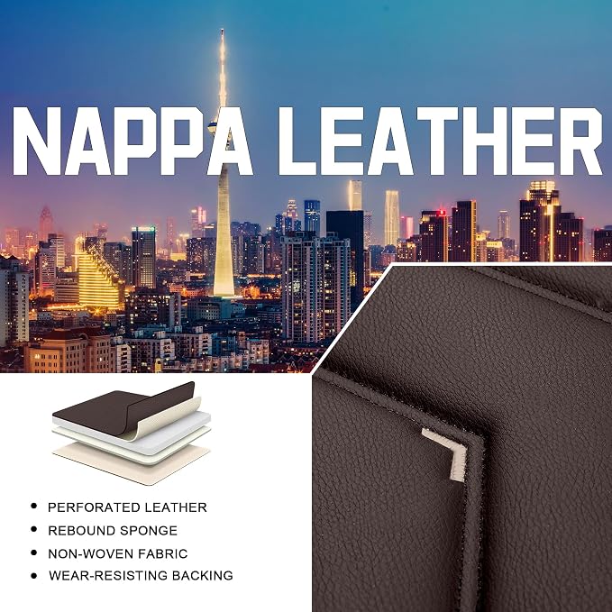 CTDS Car Seat Covers for Chevy Equinox 2005-2026, Stylish Sport Seat Cover, Premium Nappa Leather Car Seat Cover. Automobile Seat Covers Sets.(Standard 2 Seats/Coffee Color)