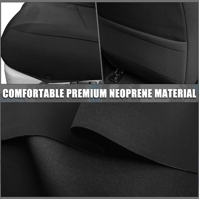 SAPUBK Custom-Fit Front Seat Covers Replace for 2015-2025 Ford F150 and 2017-2025 F250 F350 F450 CrewCab, Premium Neoprene Composite Soft Foam Lining Airmesh Breathable Seat Cover
