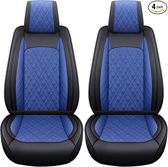 YIERTAI Car Seat Covers for Dodge Ram Fit 2009-2026 1500 2010-2026 2500 3500 Classic Bighorn Longhorn Laramie Tradesman Truck Blue Front
