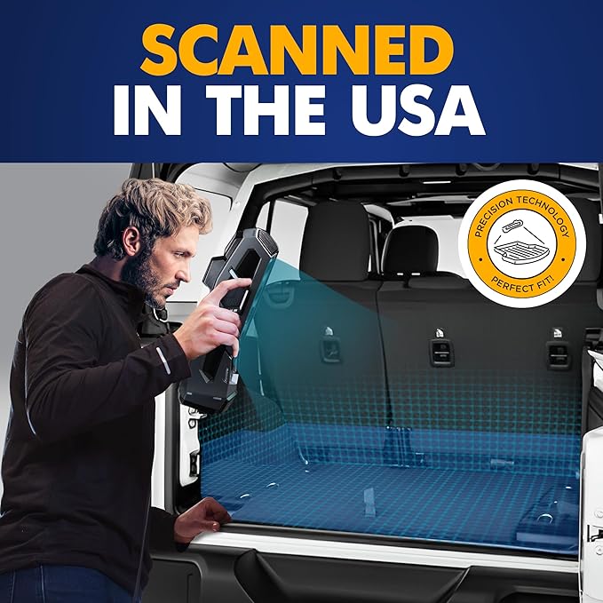 Premium Cargo Liner for Jeep Wrangler (JL) 4 Doors 2019-2026 Unlimited Sport Sahara Rubicon - Custom Fit Car Trunk Mat - All-Season Black Cargo Mat - 3D Shaped Laser Measured Trunk Liners