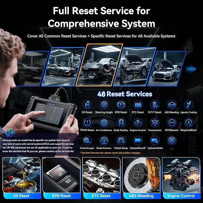 UR400 Bidirectional Diagnostic Tool for German Cars, All System, 48 Reset +39 Services, 500+ Sub-Functions, 4000+Active Test Items, CAN-FD Supported, Lifetime Free Update