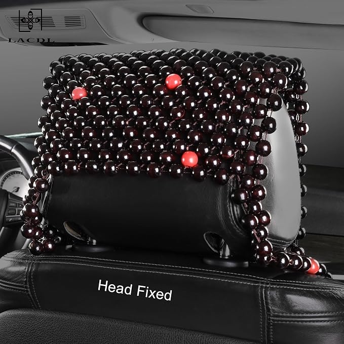 LACDL Beaded Seat Covers for Truck, Trailer, Van, RV, Car Seat Cooling Cover, Auto Ventilated Seat Cushion, Wood Breathable Car Seat Beads, Seat Cooler Pad Sweat Protector for Summer, Stars
