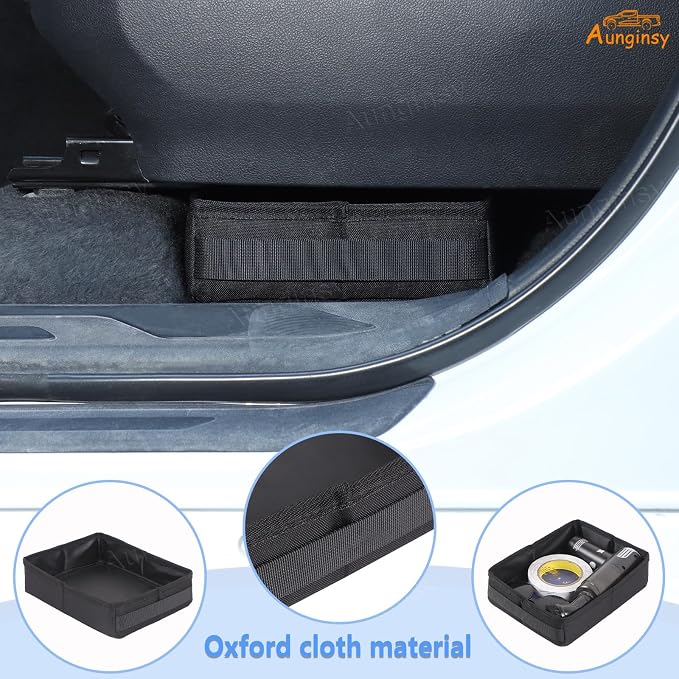 Aunginsy 1PCS Front Row Under Seat Storage Bag Compatible with Toyota Tundra 2022-2025 2026, Car Driver or Passenger Underseat Hidden Organizer Tray Storage Bag Tool Box with Handle Accessories