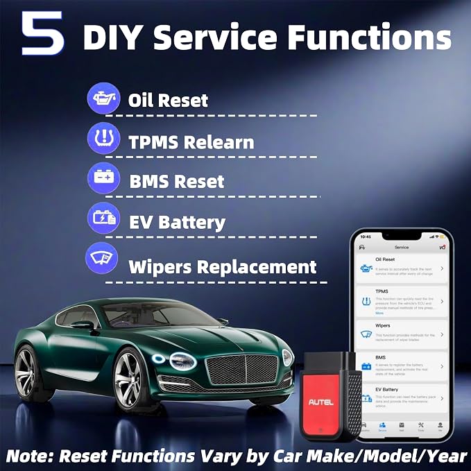 Autel MaxiAP AP2500 OBD2 Scanner Bluetooth Code Reader, Upgrade of AP200/AP200C/AP200H/AP200M, Better AP2500E, Auto Scanner Car Scan Tool, 5 DIY Servies, 45+ Car Brands, Compatible Android/iOS Phones