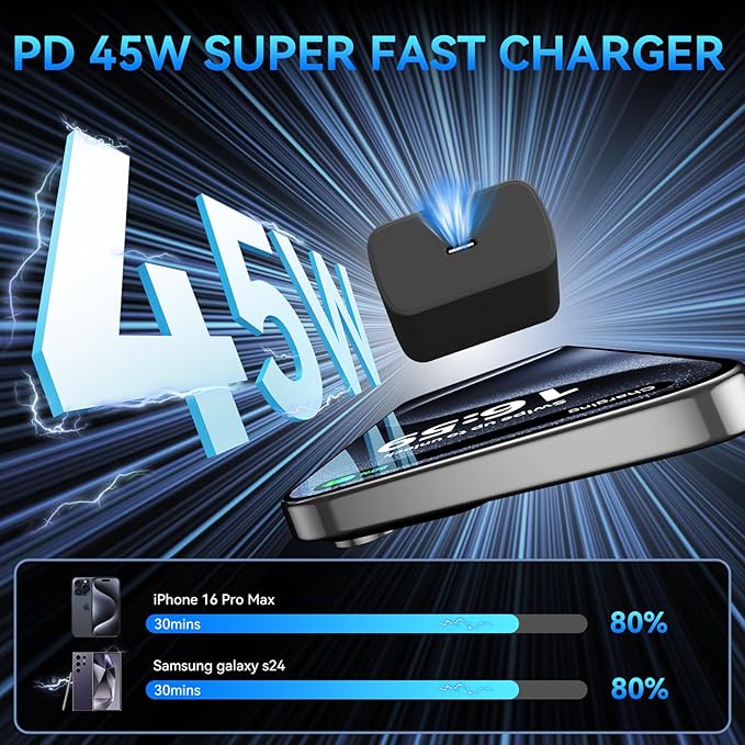 Phone 17 16 Pro Max Charger Fast Charging, 45W Super Fast USB C Charger Block with 6.6FT Charging Cable for 17 16 Pro Max/17 16 Pro/16 Plus,15 Pro Max/15 Pro/16, Android Phone