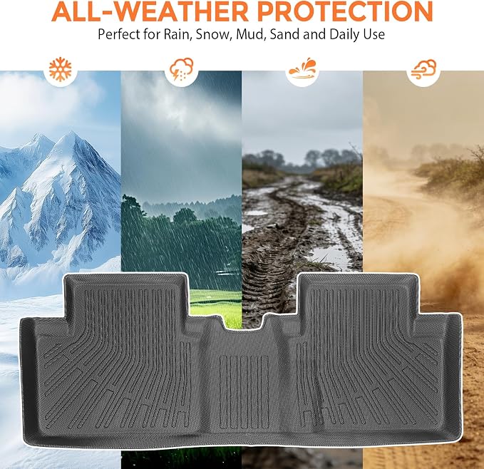 Floor Mats for Honda Civic 2006-2011 (Only for Sedan, Not for Coupe), Custom Fit Heavy Duty TPE All Weather Protection, Waterproof Non-Slip Black Car Liners (Two-Row Floor Mats & Cargo Liner)