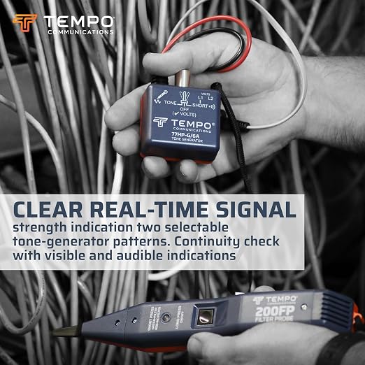 TEMPO 801K Filtered Noise Wire Tracer Tone Generator and Probe Kit for Ethernet, Internet, Telephone, Speaker, Coax, Video, and Data Cable (801K-BOX Cable Toner)
