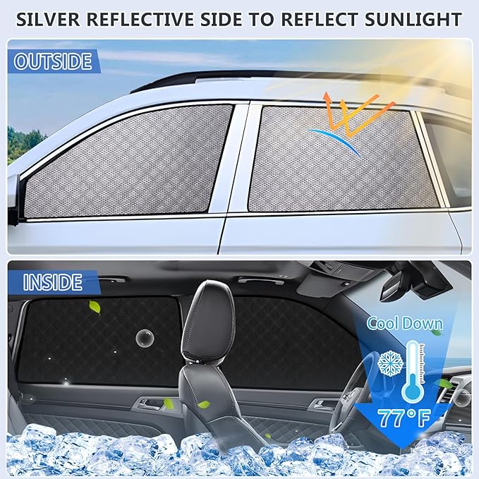 ZATOOTO Car Window Shades for Outback 2015-2020, Double Layer Blackout Shade with Breathable Mesh Screen and Reversible Window Cover Design Privacy & UV Protection for Travel Trip Camping