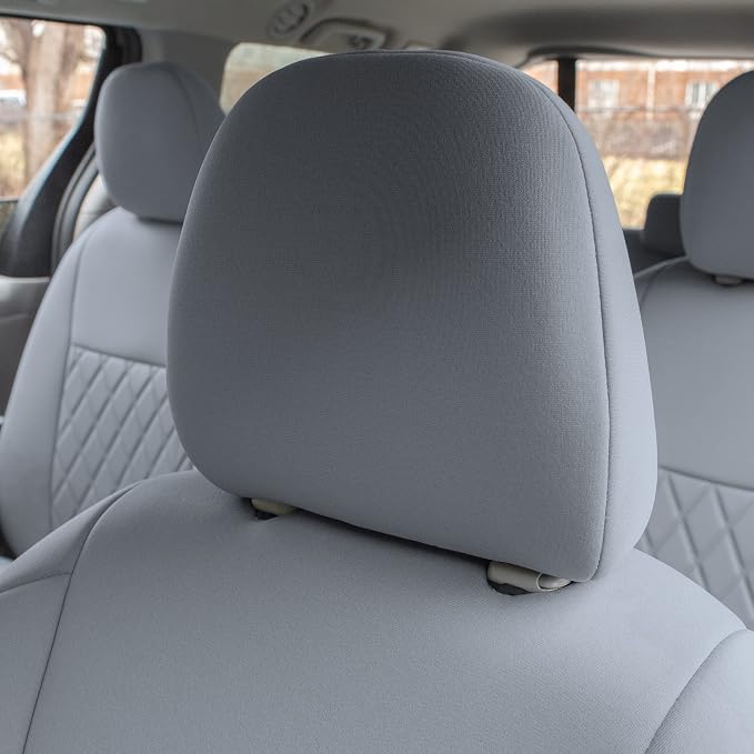 FH Group Custom Fit Car Seat Covers Specifically Made for 2011-2020 Toyota Sienna 7-8 Seater with Ultraflex Neoprene Water Resistant Automotive Seat Covers - Front Set Solid Gray