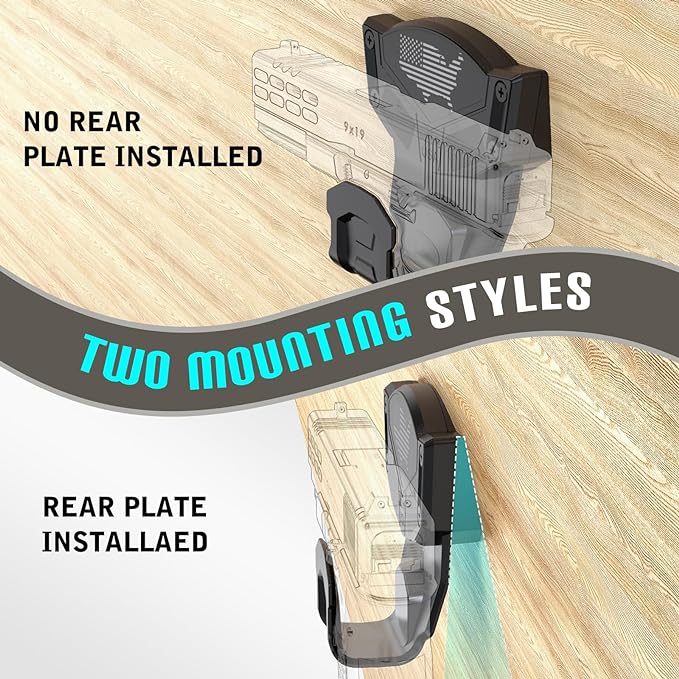 Gun Magnet Mount for Truck Car Vehicle,Magnetic Gun Mount for Pistol Shotgun Revolver with Trigger Guard Protect,Gun Magnet Rate Max 15 LBS Conceal in Desk Safe Wall Easy to Access&Release