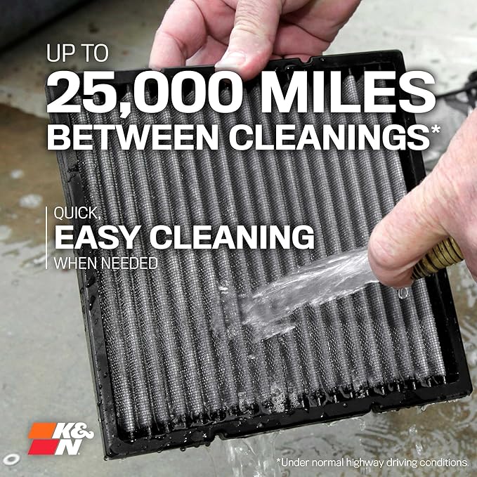 K&N LIFETIME Cabin Air Filter: Premium, Washable, Clean Air for your Cabin: Compatible with Select 2018-2026 Toyota/Lexus: 4Runner, Land Cruiser, Sequoia, Tundra, Tacoma, GX550, LS500, LX600, VF2080