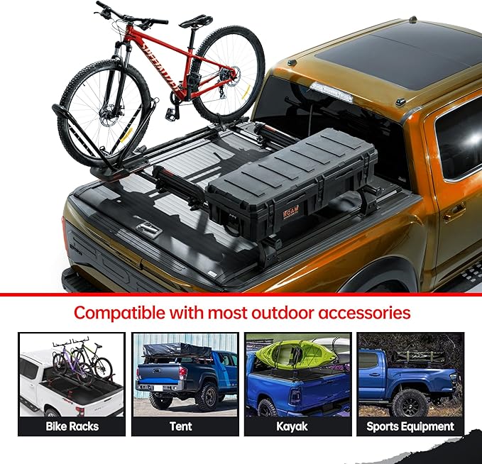 Adjustable Truck Bed Rack Cross Bars,Compatible with Full-Size Trucks with Retractable Hard Tonneau Covers|Length 71"|2PCs|Made of high-Strength Aluminum Alloy