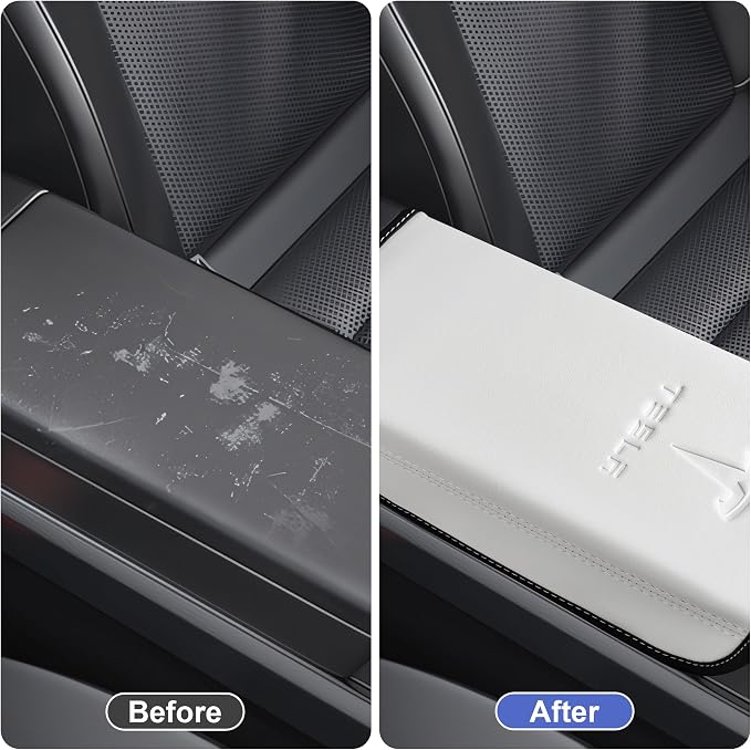 Center Console Armrest Cover Designed for Tesla Model 3 Highland 2024-2027/Model Y Juniper 2025-2027 Refresh,Center Console Accessories for Model 3/Y Interior Accessories 2026 White