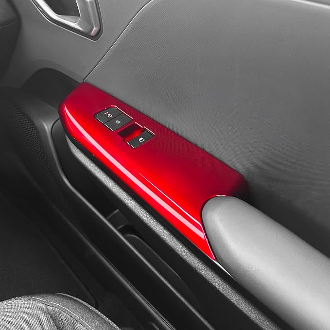 4PCS Door Lock Switch Covers Trim Compatible with Kia K4 2025-2026 Accessories (Red)