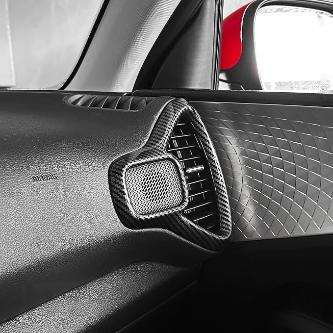 2PCS Dashboard Side Air Vent Trim Covers Compatible with Soul 2020-2025 Accessories (Carbon Fiber Pattern)