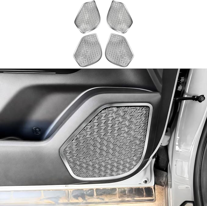 YOUTOOCAR Stainless Steel Door Speaker Decoration Covers Trim Compatible with Kia Telluride 2026 Accessories (Silver)