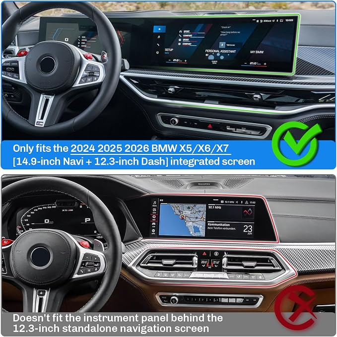 SXCY for 2024 2025 2026 BMW X5/X6/X7 Dashboard Tray [14.9 In All-one Touch Screen Only] for BMW X5 2024-2026 Accessories for 2025 2026 BM W X5 Console Organizer 2024 2026 X5 Dash Screen Back Organizer