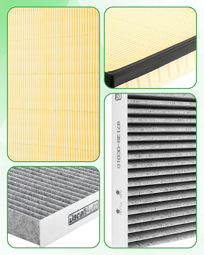 Engine & Cabin Air Filter for Toyota Tundra V6-3.4L (2022-2025), for Sequoia V6-3.4L (2023-2025); Replace 17801-F4010, WA11653; 87139-0C010