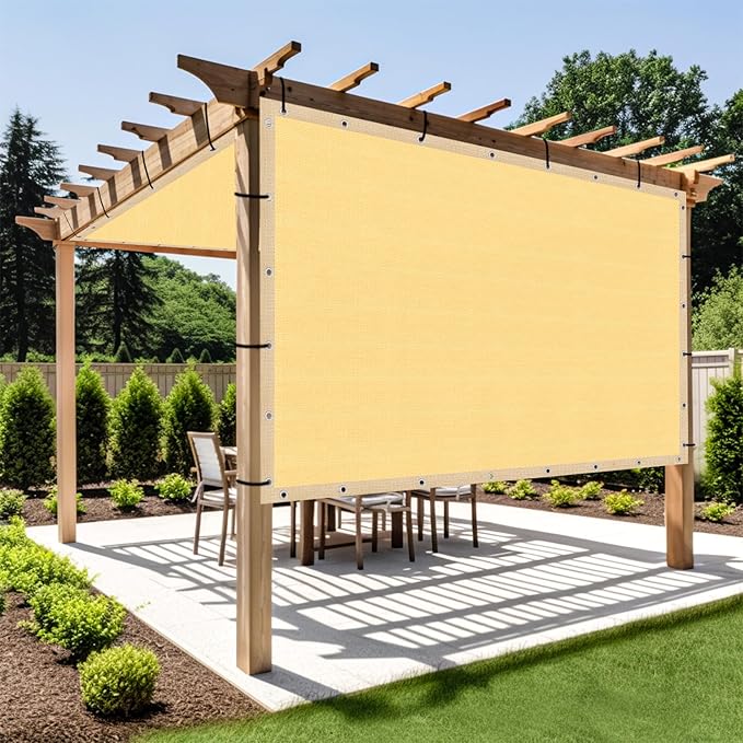 Shade&Beyond Customized Size 9' X 19' Shade Cloth with Grommets, 90% UV Protection UV Protection Mesh Tarp Sun Screens for Patio GN04, Sand