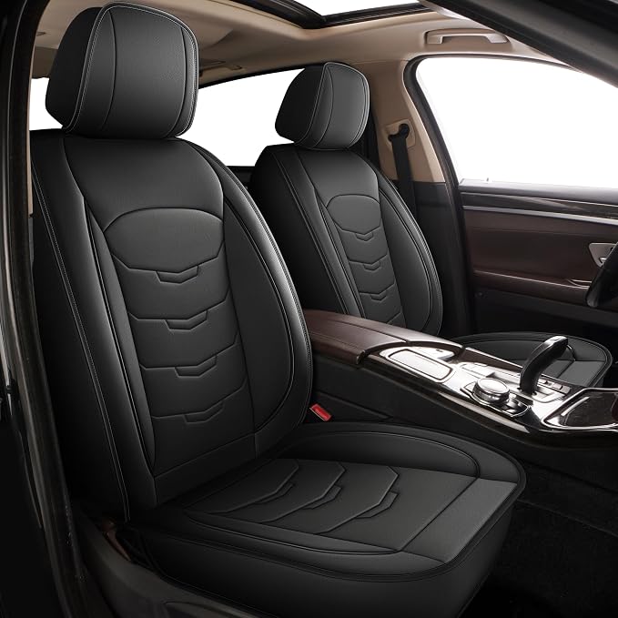 Seat Covers Fit for HHR 2006-2011 Car Full Set Luxury Leather Waterproof Scratch-Resistant Protectors Automotive Seat Cushion with Airbag Compatible (5 Seats,Black)