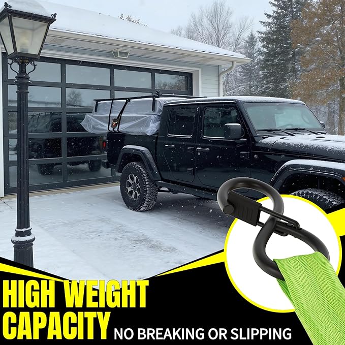 Retractable Ratchet Straps,1'' x 12' Tie Downs Automatic Retractable Ratchet Straps 1760lb Break Strength for Trailer,Motorcycle,Scooter,Pickup Truck,UTV,Kayak (Neon Green,2 Pack)