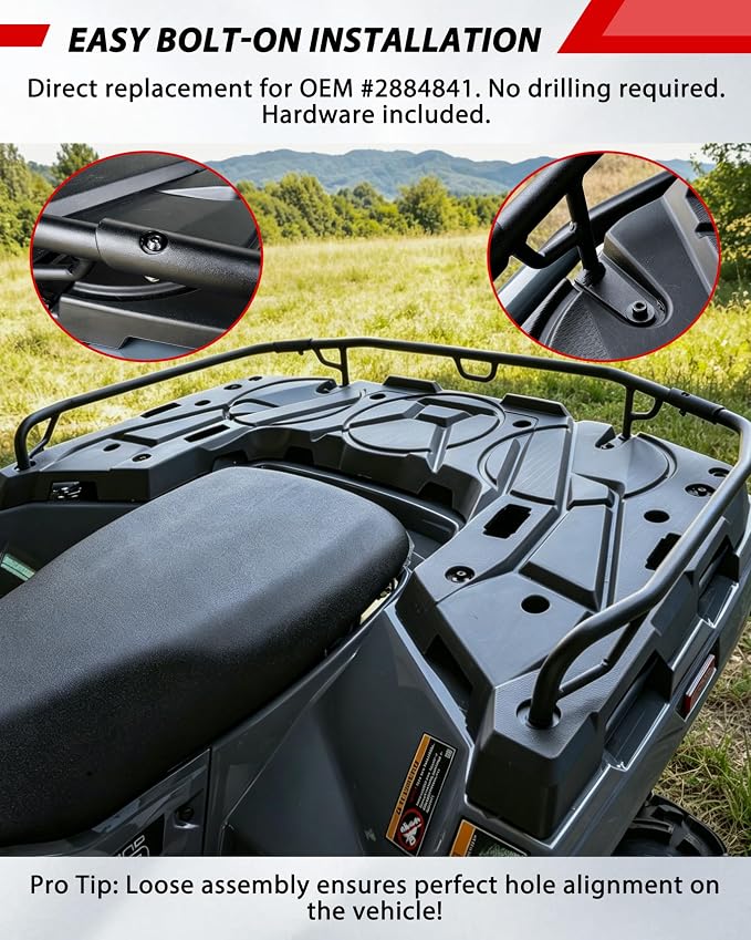 Rear Rack Extender for Polaris Sportsman 570 450 H.O. 2021-2026, Heavy Duty Steel Rear Cargo Rack Extender for Polaris Sportsman 450 570 H.O. 2021+ Accessories, Replace #2884841