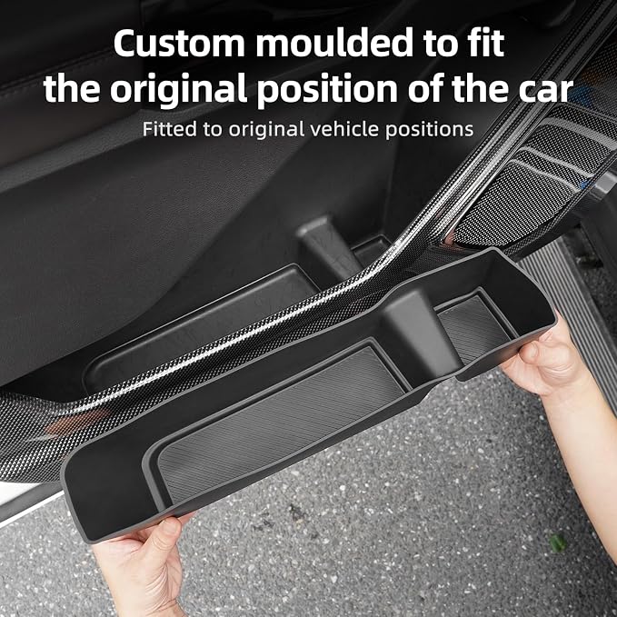 Silicone Door Storage Compartment for 2020-2025 Ford Explorer Anti-Scratch Panel Protective Accessories Black 2Pcs (Front Door)