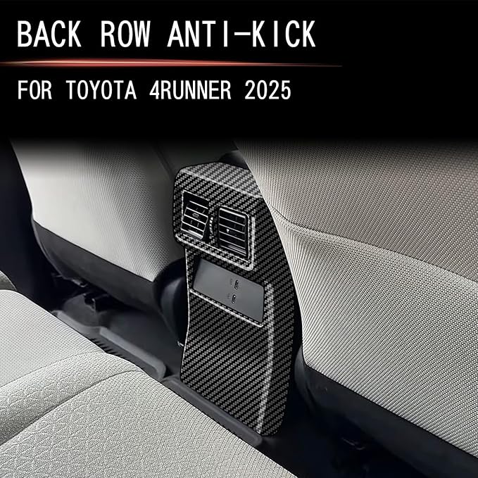 Rear Vent Decor for Toyota 4Runner 2025 2026 Interior Accessories (NOT Fit TRD Pro/TrailHuner) Anti-kick Vent Cover Center Consoles ABS Trim (Black Wood, Rear Vent Cover)