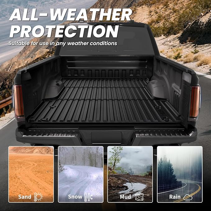 LASFIT Bed Mat for Toyota Tundra 2022-2026 5.5FT/5.5' Truck Bed, All Weather 5.5 FT Bed Liner for Toyota Tundra 2026 2025 2024 2023 2022 Accessories TPE Trunk Mat Cargo Mat (Not Fit Drop-in Liners)