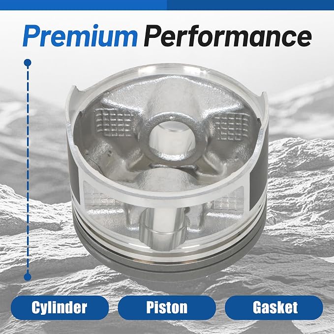 WFLNHB Cylinder Piston and Top End Kit Replacement for Kawasaki Bayou 250 KLF250A Replacement for 11061-1104 11005-1965 11004-1375 13001-1663 2003-2011