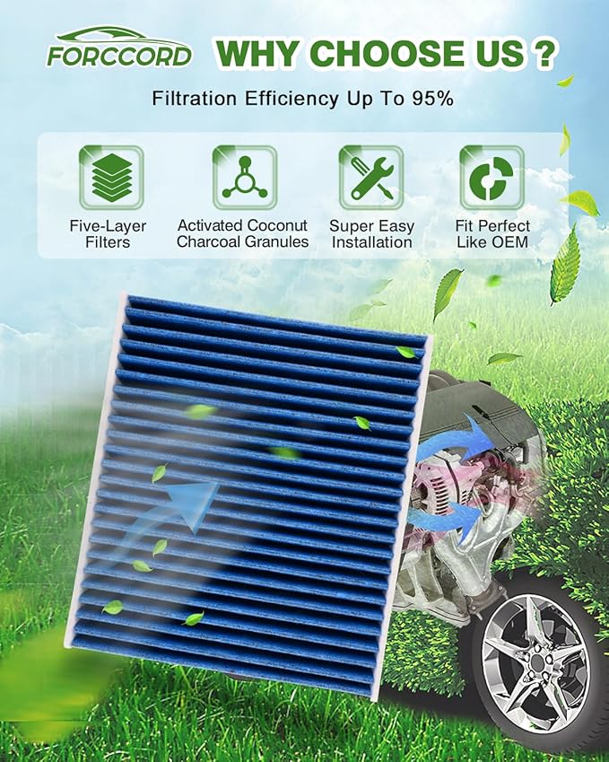 Cabin & Engine Air Filter Fit for Toyota Tacoma V6 2016-2023 Activated Carbon Cabin Filter Replacement CF10374 CA11895 Car Accessories