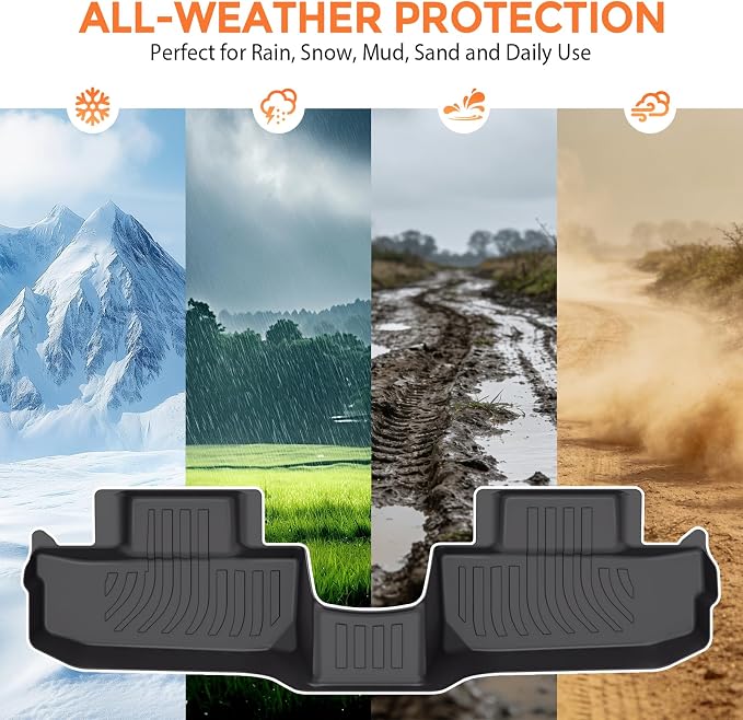Floor Mats for Dodge Challenger RWD 2015-2023 (Not for 3.6L V6 Engine Models or AWD), Heavy Duty TPE All Weather Protection, Waterproof Non-Slip Black (Two-Row Floor Mats & Cargo Liner)