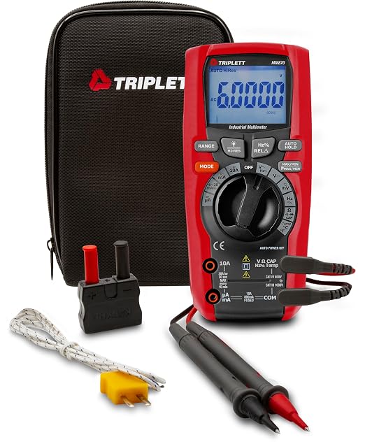 Triplett MM870 True RMS 6000 Count Precision Multimeter with LPF and Certificate of Traceability to NIST - AC/DC Voltage and Current, Resistance, Temperature, Capacitance, Frequency