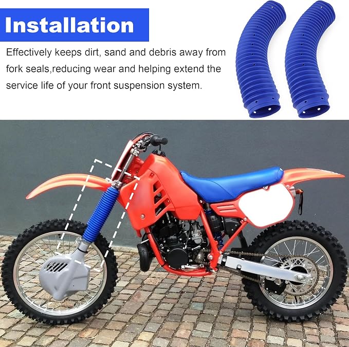 Front Fork Boots 51611-KA4-831 for Honda 1987 CR125R, 1985-1987 CR250R, 1985-1987 CR500R, 1985-1987 XR600R - 2PCS