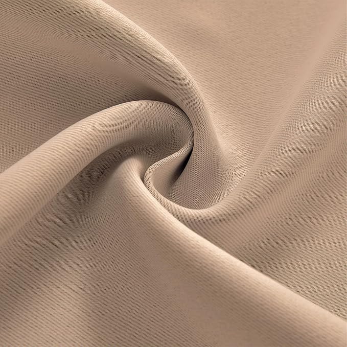 Joydeco Custom Blackout Curtains for Bedroom, 1 Panel Room Darkening Curtains & Drapes for Living Room Window Rod Pocket Back Tab (Custom Size,Khaki)