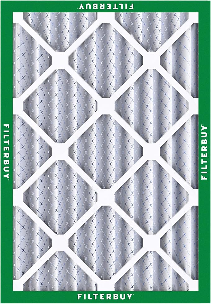 Filterbuy 18x20x4 Air Filter MERV 8 Essential Dust & Allergy Defense (12-Pack), Electrostatic Pleated HVAC AC Furnace Filters Replacement (Actual Size: 17.50 x 19.50 x 3.63)