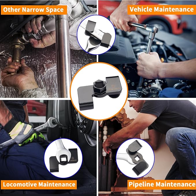 Wrench Extender and Low Profile Socket Adapter Set Bundle