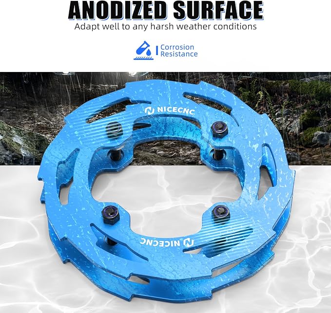 NICECNC Sprocket Guard Chain Cover Protector Compatible with Yamaha YFZ450R 2009 2010 2011 2012 2013-2023, YFZ450R SE 2009-2019 2020 2021 2022 2023, See Fitments Blue