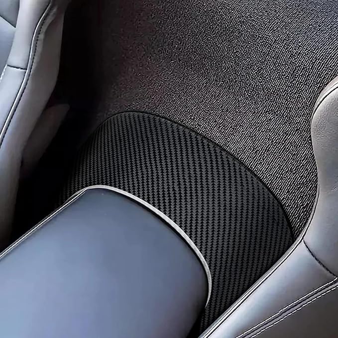 Real Carbon Fiber Armrest Rear Decor Trim Compatible with Corvette C7 2014–2019, Interior Decal Sticker Accessories