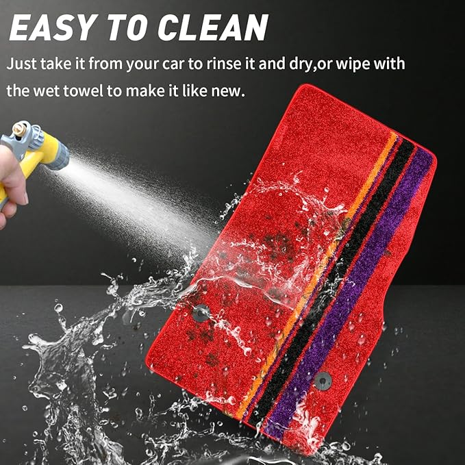 Red Floor Mats Protectors Floor Liners Compatible with for Corvette C8 Coupe 2020-2026 Accessories All Weather Anti-Scratch Wear-Resistant Floor Protection Carpet Foot Pad