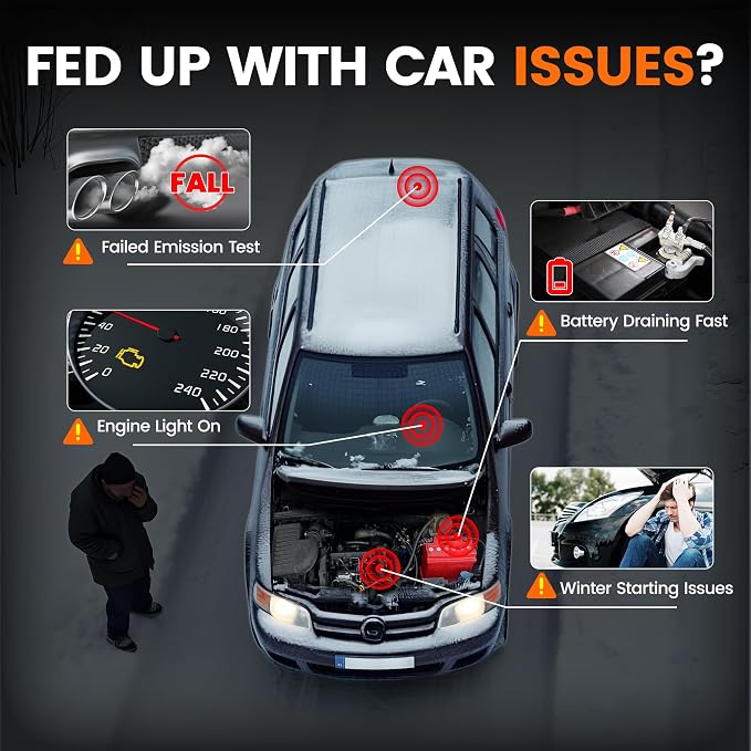 ANCEL AD530 PRO 2 in 1 OBD2 Scanner & Car Battery Tester+ANCEL OBD2 Scanner Extension Cable
