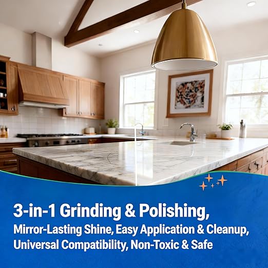 Epoxy Resin Polishing Kit | 3-in-1 Grinding Fluid | Scratch Removal & High Gloss Finish for Tables, Countertops & DIY Projects
