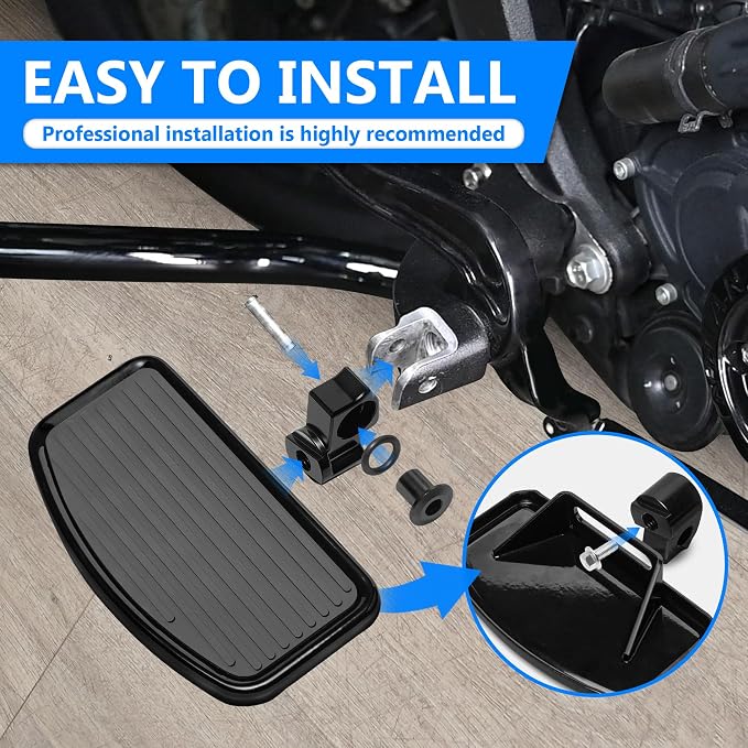 D-shaped Driver Footboards Front Rider Foot Rest Floorboards for Indian Scout Sixty Bobber 2015-2025 Models Foot Pegs Accessories(Black, Stripe A)