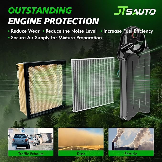 Upgrade Ram 1500 2500 3500 6.7L Crankcase Ventilation Filter & Engine Air Filter & Carbon Cabin Air Filter Kit Compatible with Ram 1500 2500 3500 4500 5500, Replace# CV52001, CA10261,68002433AB