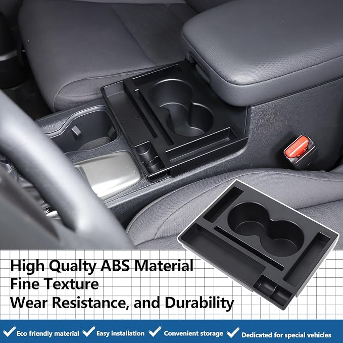 Center Consoles Storage Box Organizer Tray Compatible with Nissan Frontier 2022-2025 ABS Armrest Center Center Front Organizer Storage Box Tray Extra Water Cup Holder