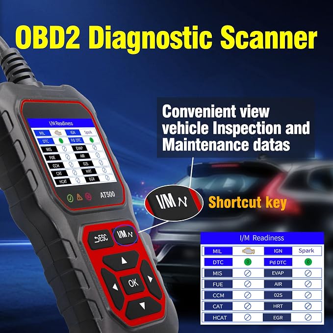 AT500 Car OBD2 Scanner Code Reader Engine Fault Code Reader Professional Diagnostic Tool Check Engine Light Scan Tool for OBD II Protocol Cars Since 1996