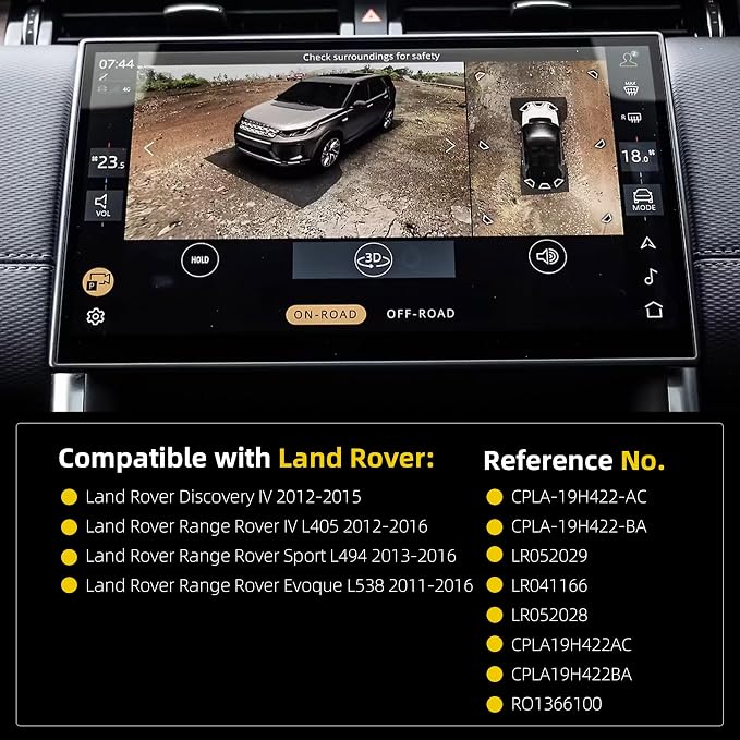 Dasbecan CPLA-19H422-AC Front & Rear Backup Camera with Side Surround View Compatible with Land Rover Range Rover Discovery 2011-2016 Replaces# CPLA-19H422-BA LR052029 LR04166